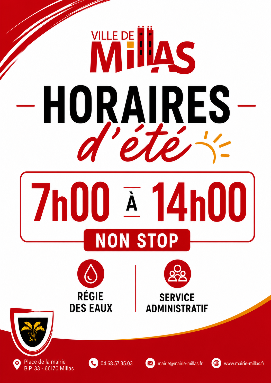 horaire ete 2026
